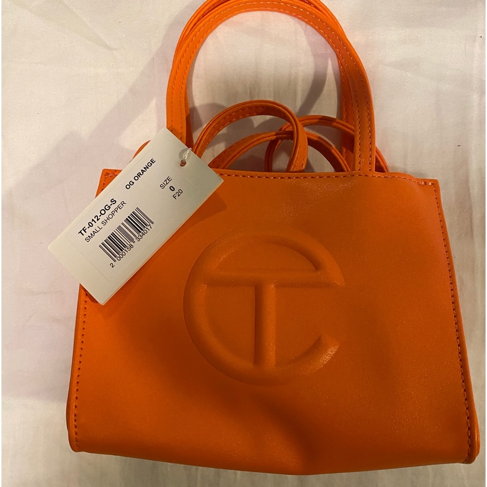 Orange Telfar Shopping Bag